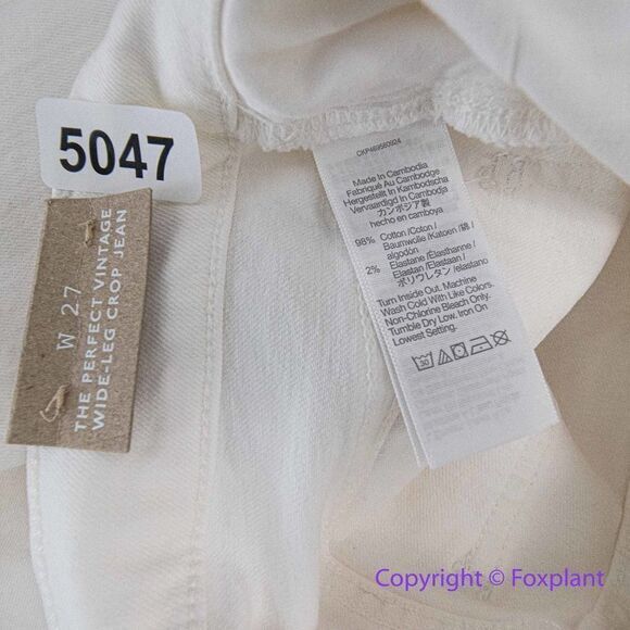 NEW Madewell The Perfect Vintage Wide-Leg Crop Jean Tile White, 27 - Picture 13 of 14